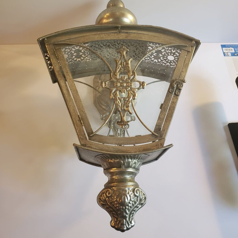Vintage Victorian Glass Candle Holder Wall Coach Lamp Carriage Light